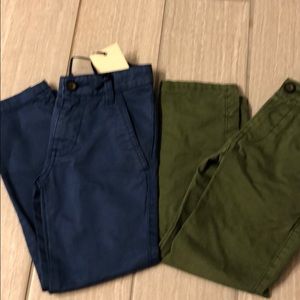 Boden boys Chinos size 5 Blue NWT & Green GUC